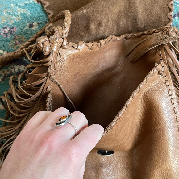 Polo by Ralph Lauren Tan Leather Fringe Shoulder Bag - Picture 9 of 9